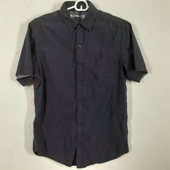 Airwalk Adult Mens Small Blue With Dots Short Sleeve Button Up Shirt - Picture 1 of 7
